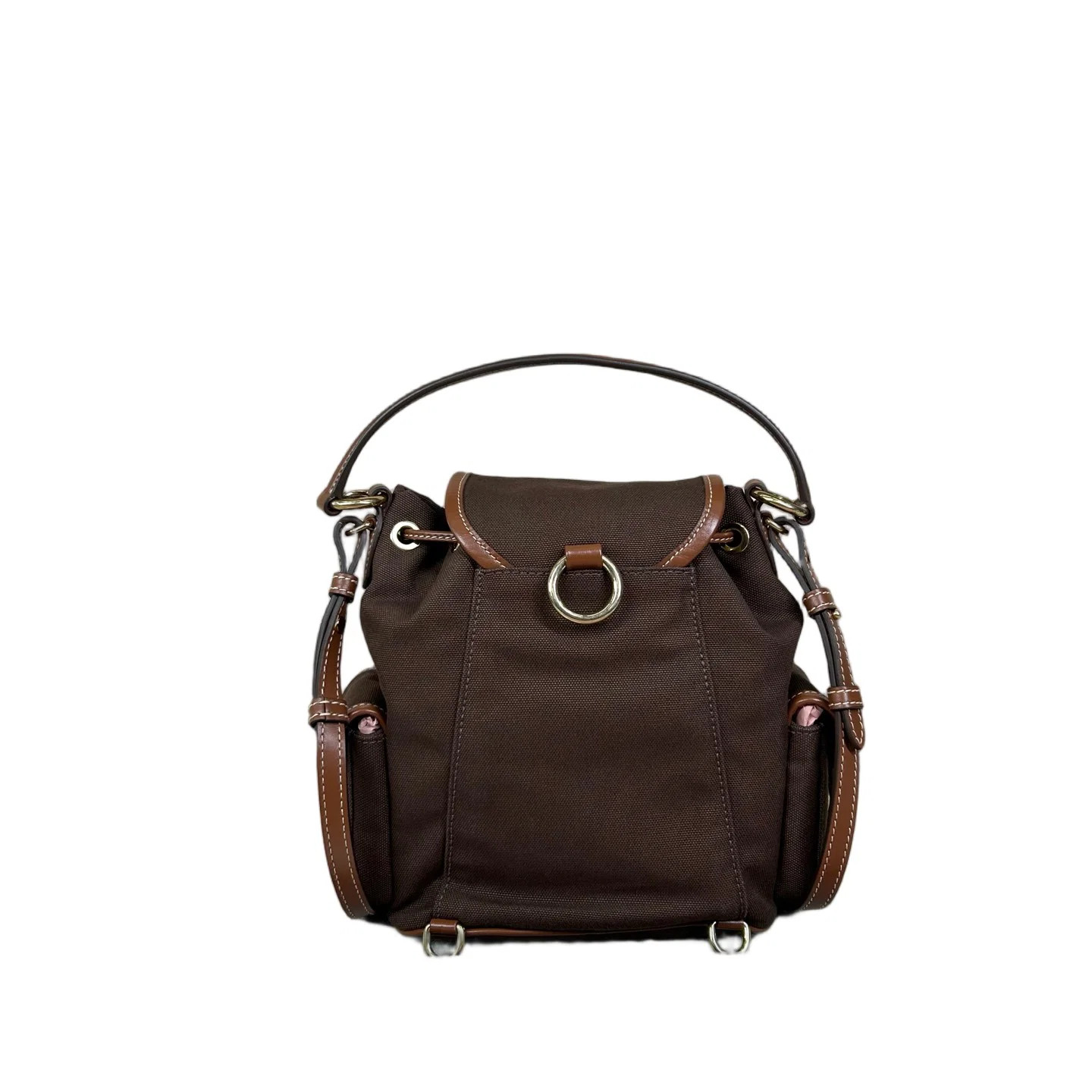 Miu Miu Backpack Espresso Brown Brown Canvas Calfskin (dh071726d0r)