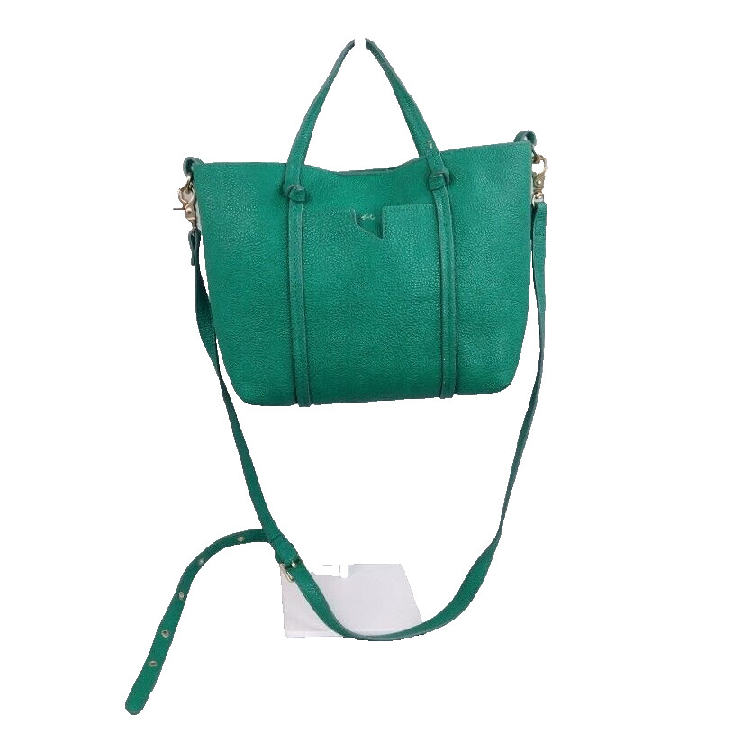 Foley and Corinna Green Handbag Pebbled Detach Shoulder Strap Medium Size