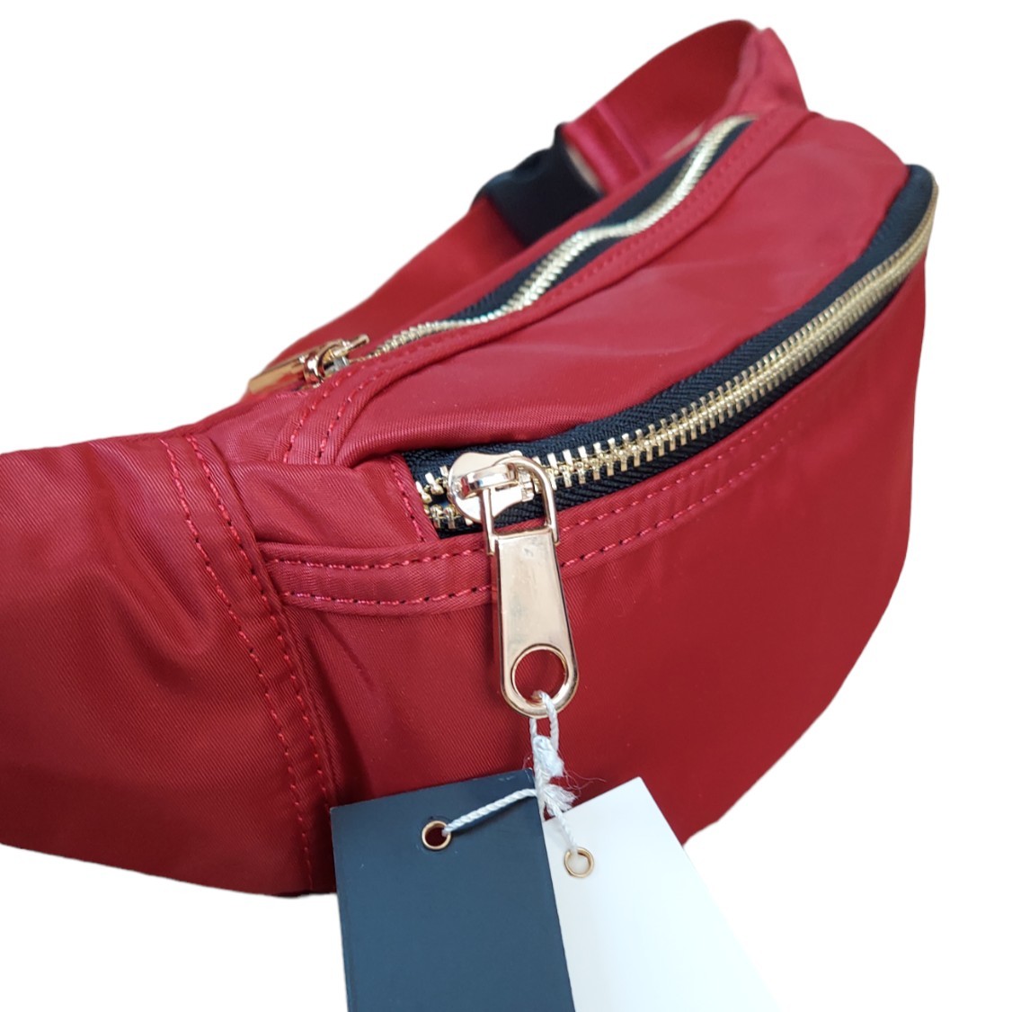Isabelle Women’s Red Belt Bag Nylon Crossbody Sling Fanny Pack NWT PETA Vegan