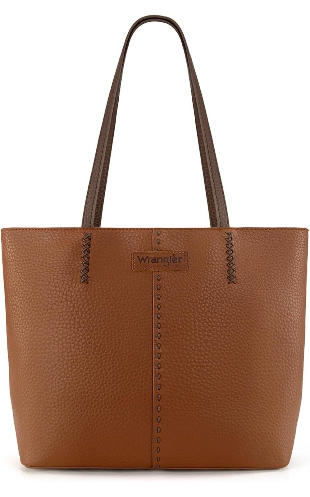 Wrangler Women’s Tote Bag Shoulder Purse Coffee Brown Faux Leather NEW