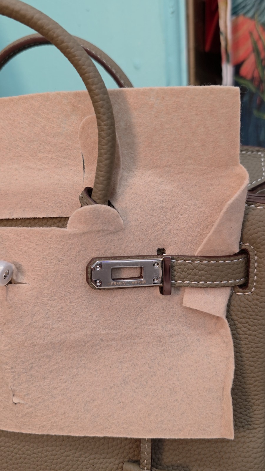 25cm Top-Grain Etoupe Leather Satchel With Crossbody Strap