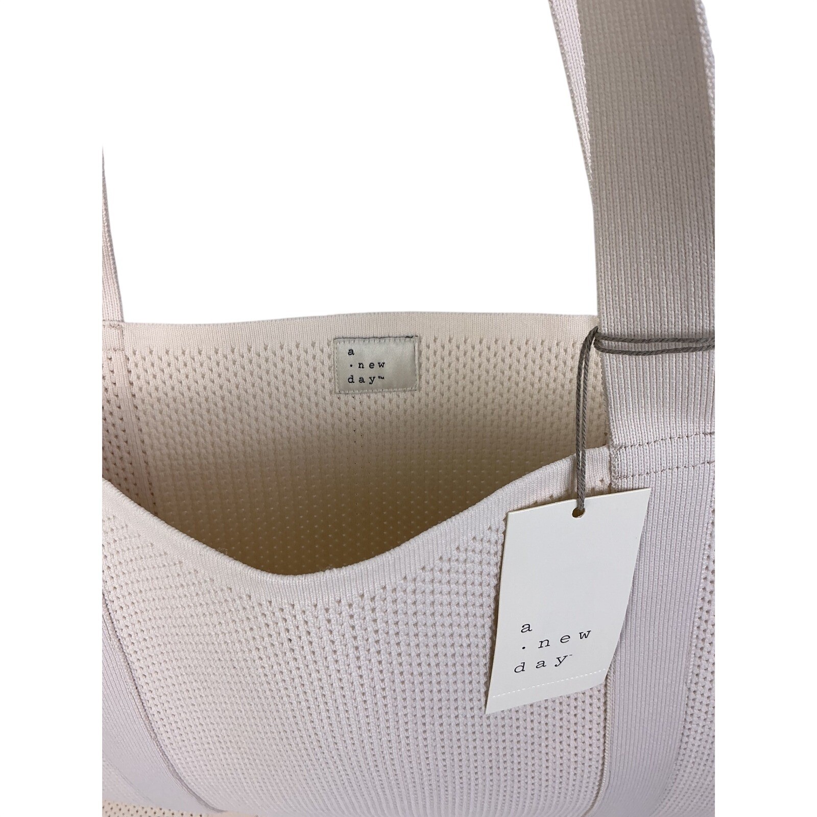 A New Day Oversized Tote Bag Cream Recycled Polyester Mesh XLarge Beach Travel