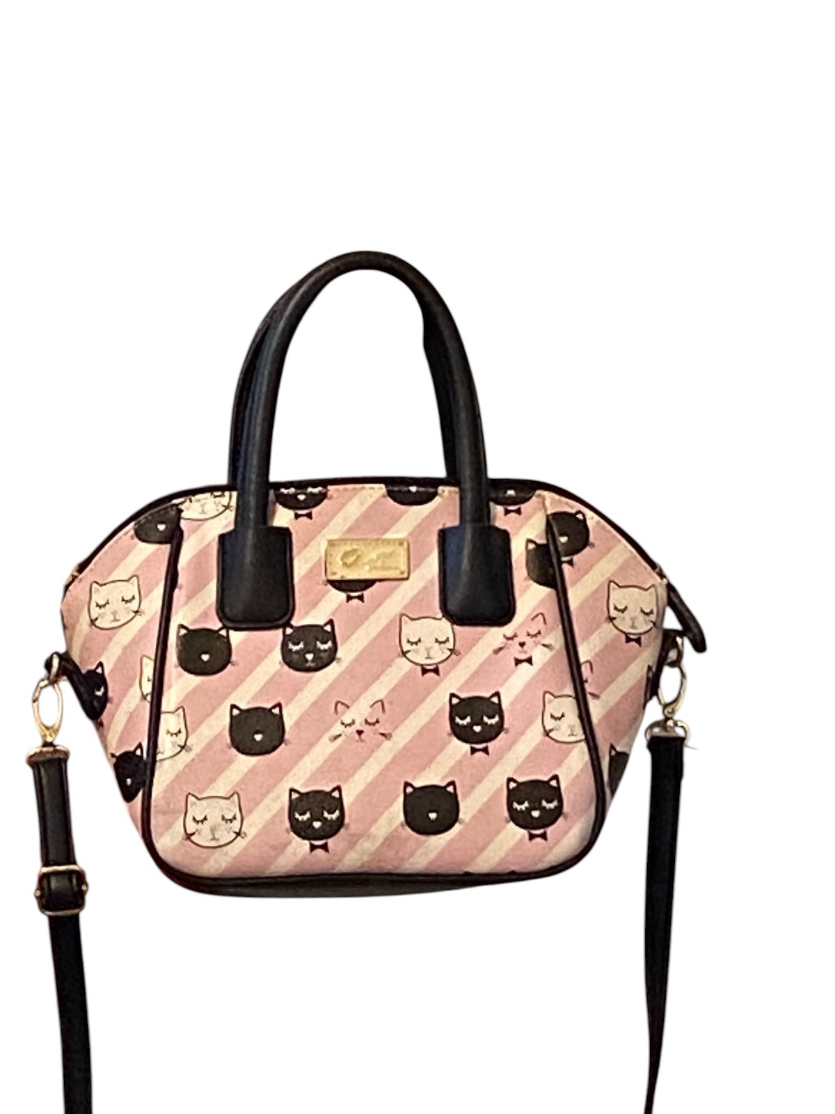 Luv Betsey By Betsey Johnson Multicolor Handbag with Cat Theme