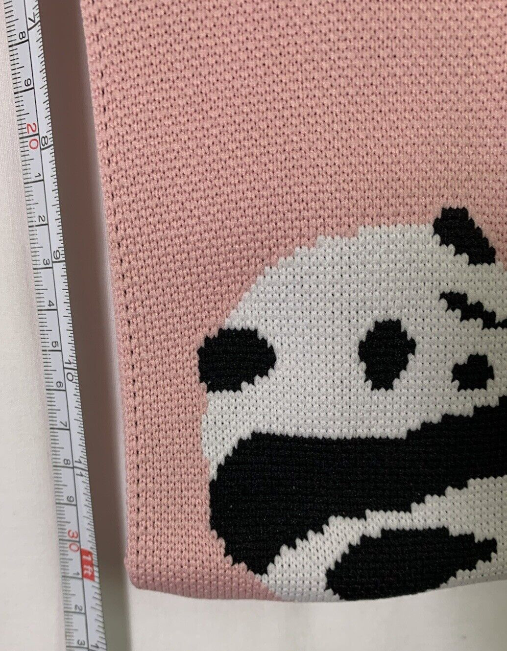 Knitted PINK Panda Tote Bag Small Size 8″W x 12.5″ L Women Children Purse Bag