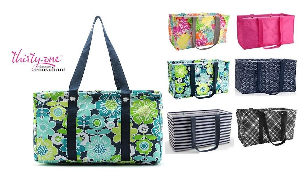 Defect LARGE UTILITY TOTE Bag basket laundry 31 gift navy wave & more