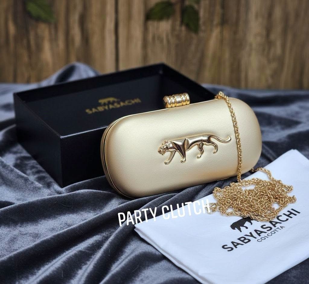 Beige Sabyasachi Clutch Bag | Designer Evening Party Wedding Purse