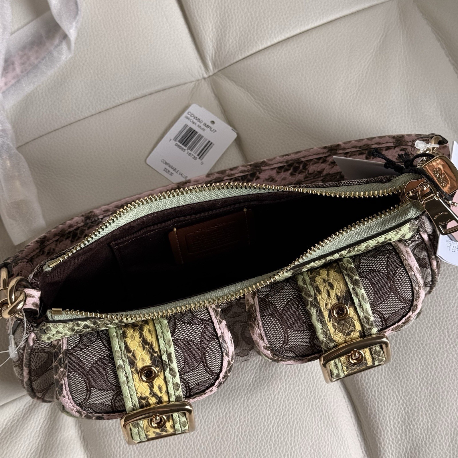 NWT COACH Ashton Shoulder & Crossbody Bag Signature Jacquard IM/Oak Multi CDW50