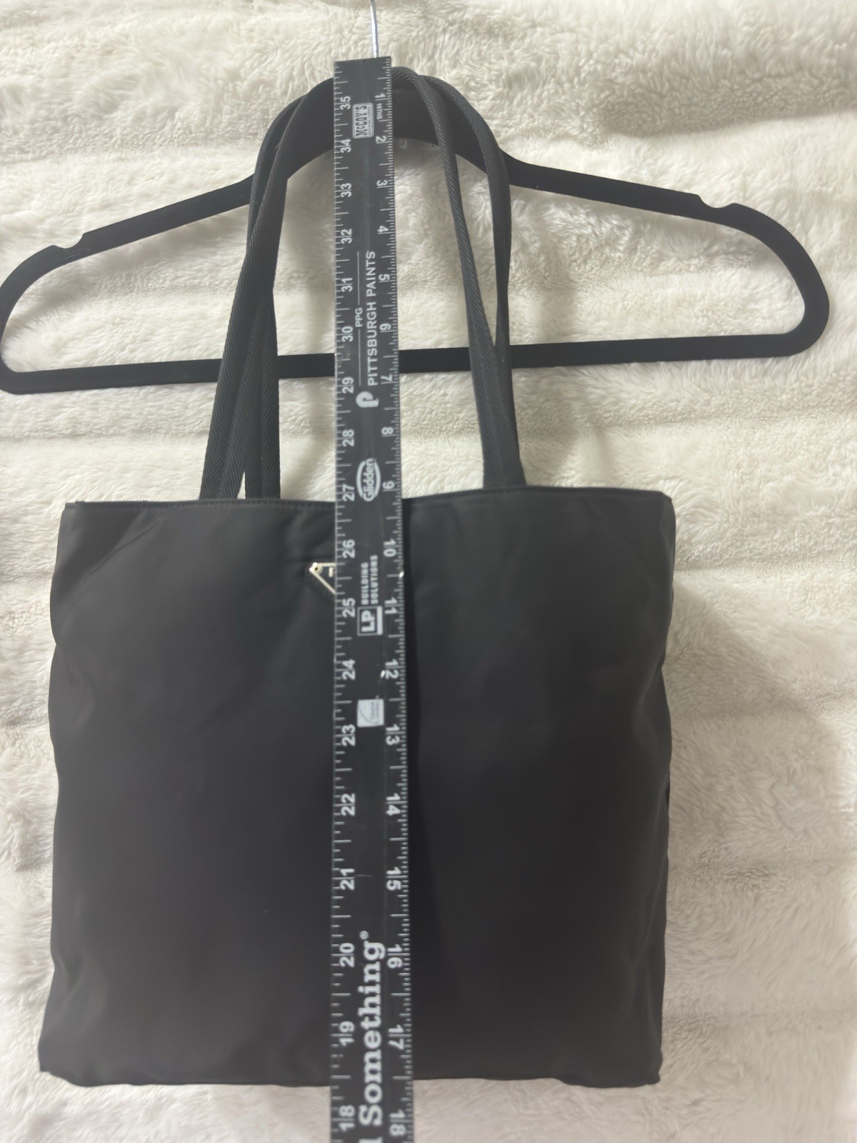 Prada Tessuto Triangle Logo Plate Nylon 2way Black Shoulder Tote Hand Bag