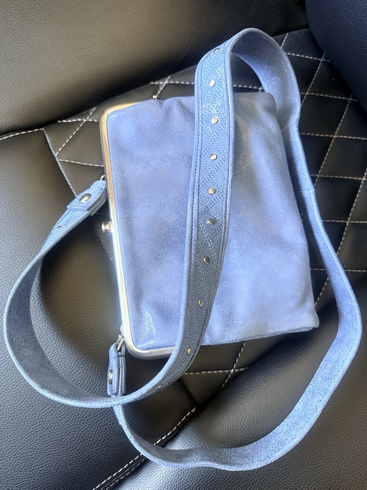 HOBO Lauren – Azure Blue, Soft Leather, Crossbody w/Brushed Nickel Hardware NWT