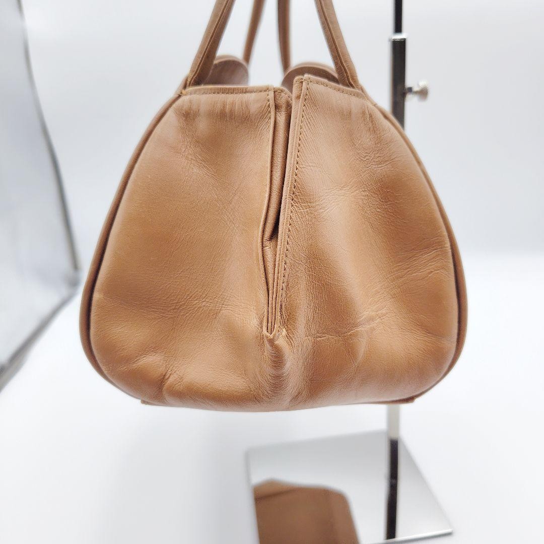 Sybilla Half-Moon Leather Handbag Brown 20x28x11cm Used Authentic