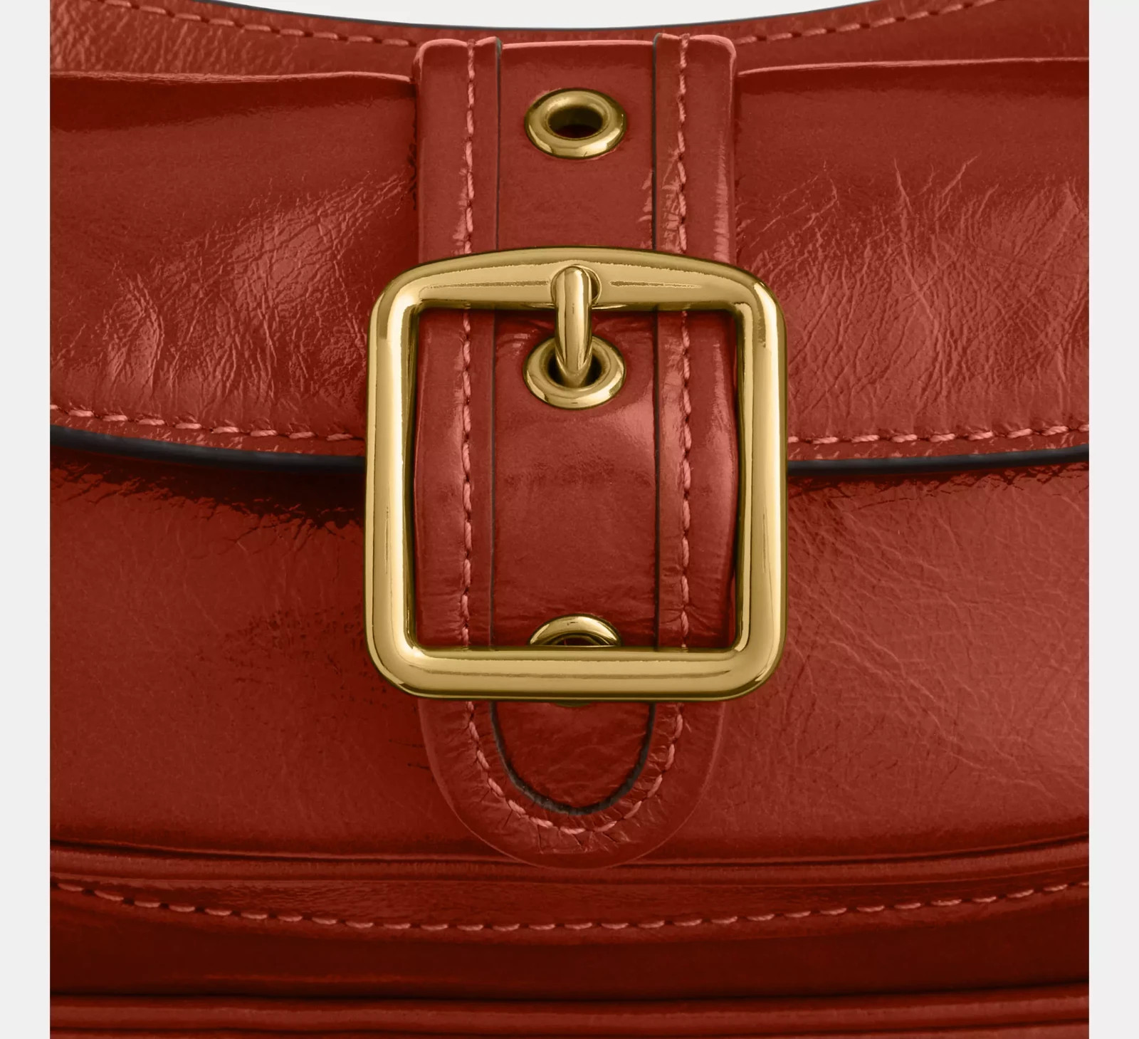 COACH Ashton Mini Shiny Crinkle Leather Shoulder Bag Cinnamon CDB19 NEW🎀NWT NIP