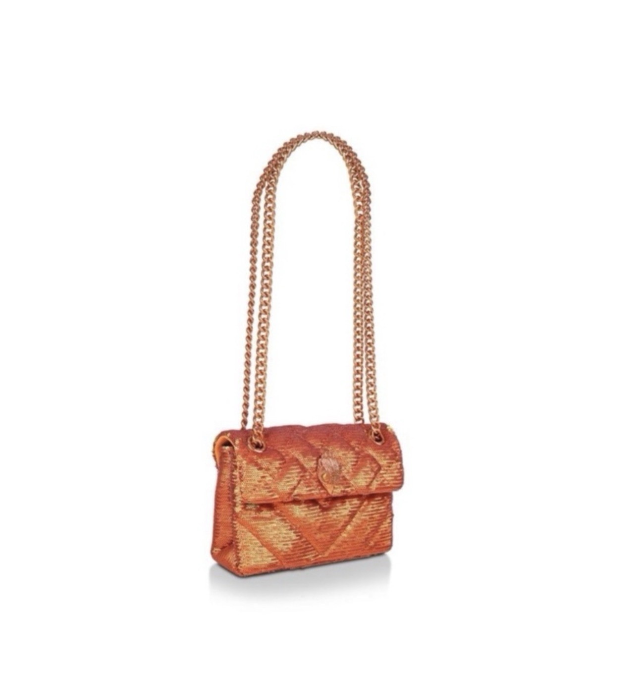 Kurt Geiger mini kensington in a vibrant orange sequin, NWT