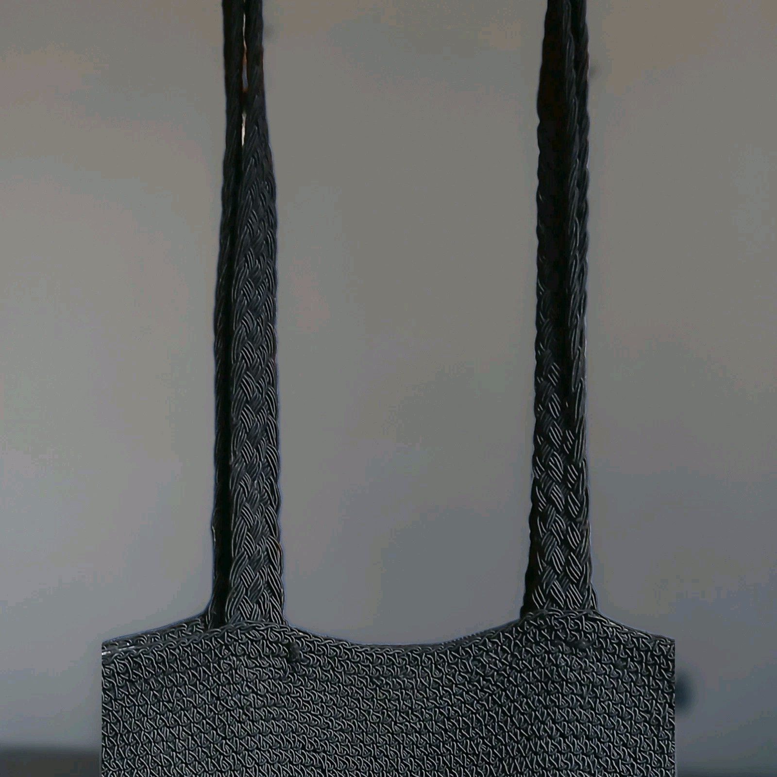 Small Black Crocheted Bucket Bag (Unbranded)