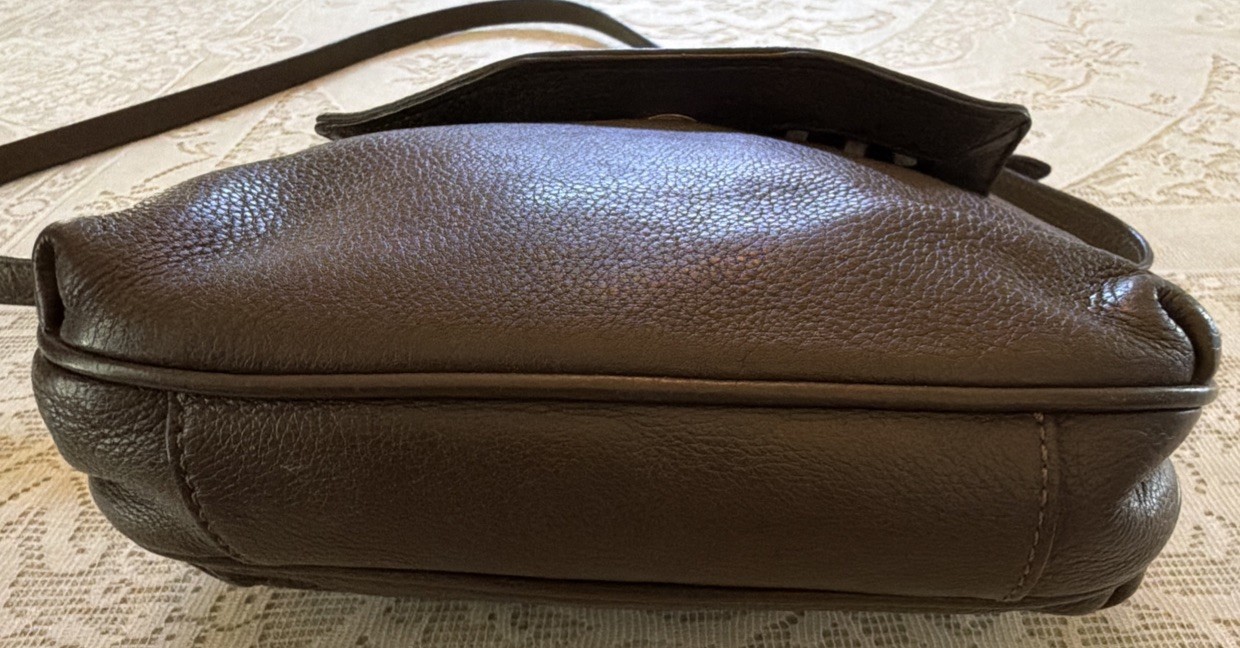 Marc Jacobs Turn Lock Flap Mocha Crossbody Genuine Italian Leather Purse