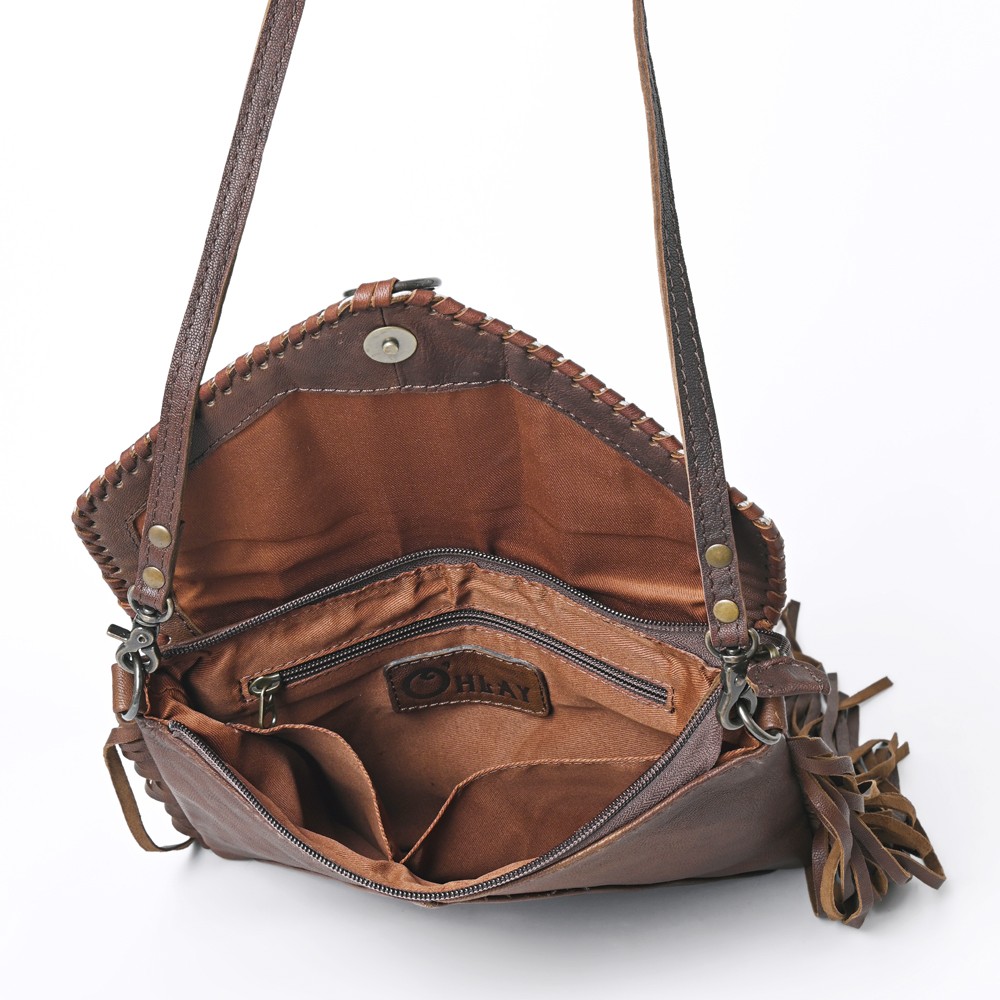 KB OHLAY KBG251 ENVELOPE Embossed Hair-on Genuine Leather women bag western