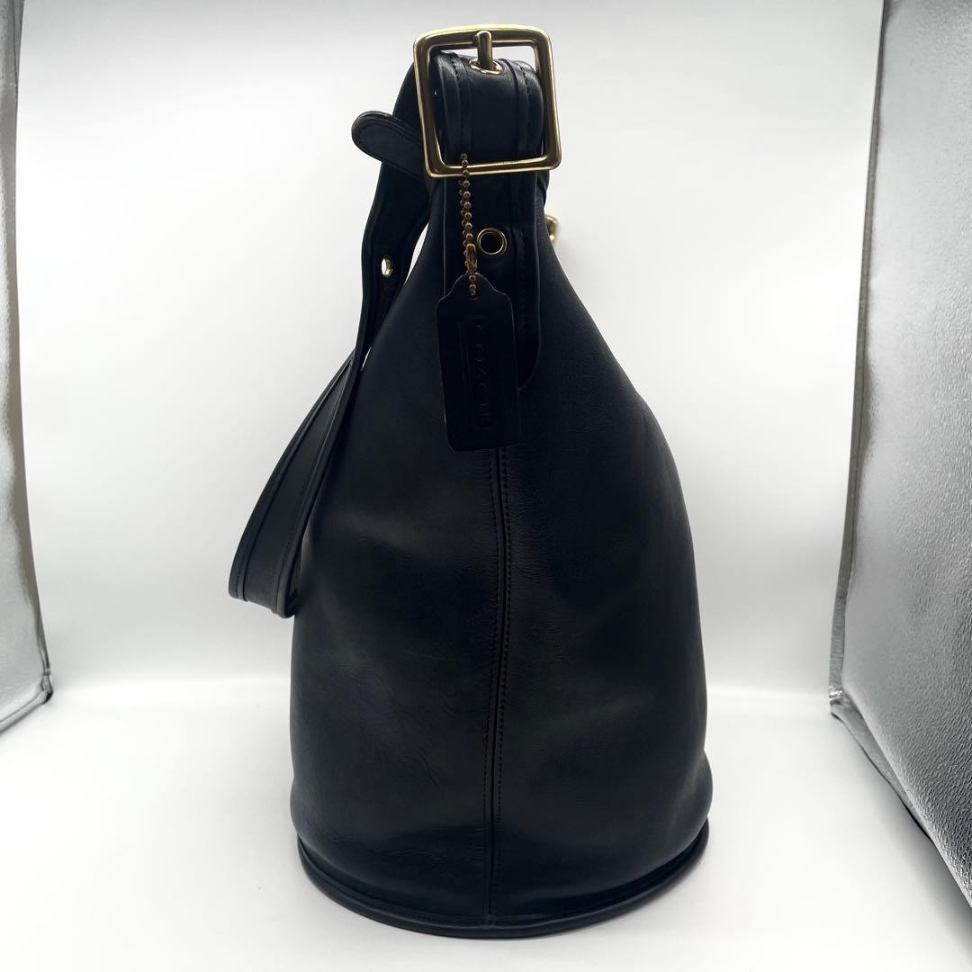 OLD COACH Duffle Bag Shoulder Black 9085 USA Made Bucket Type