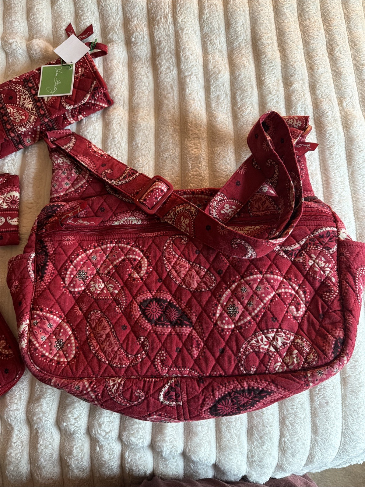 NWOT Vera Bradley Cargo Sling in Cotton Mesa Red + accessories 2006-2008