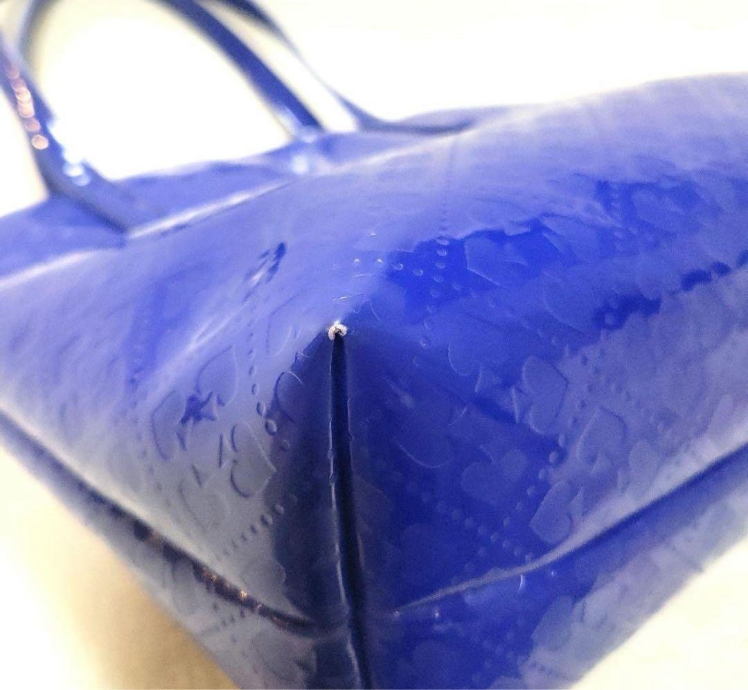 Kate Spade Spade Pattern Tote Bag Blue PVC Large 31.5cm