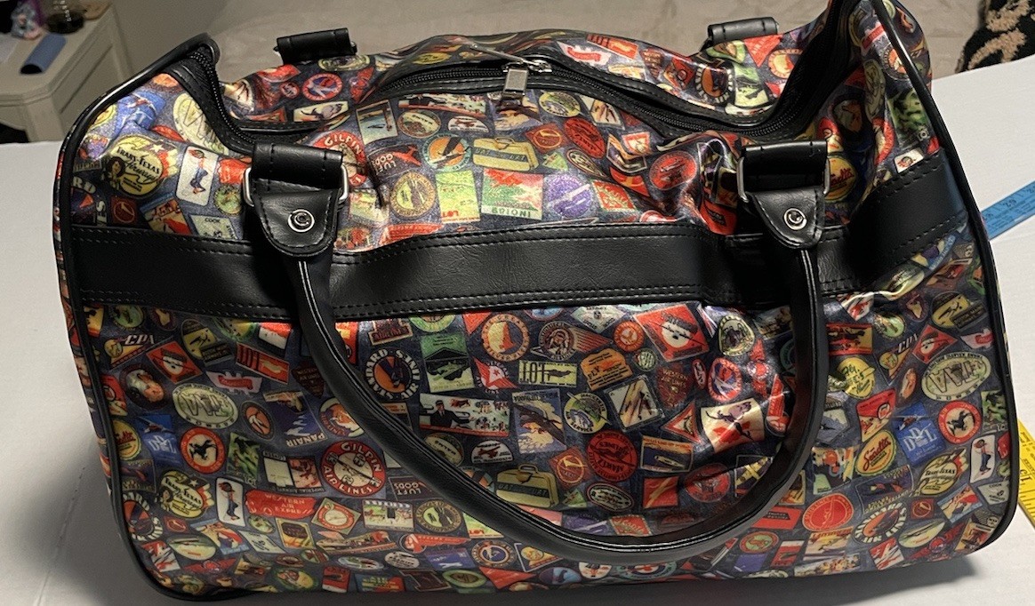 Vtg Sydney To Go Travel Bag, By Sidney Love Y2K Travel Theme *No Shoulder Strap