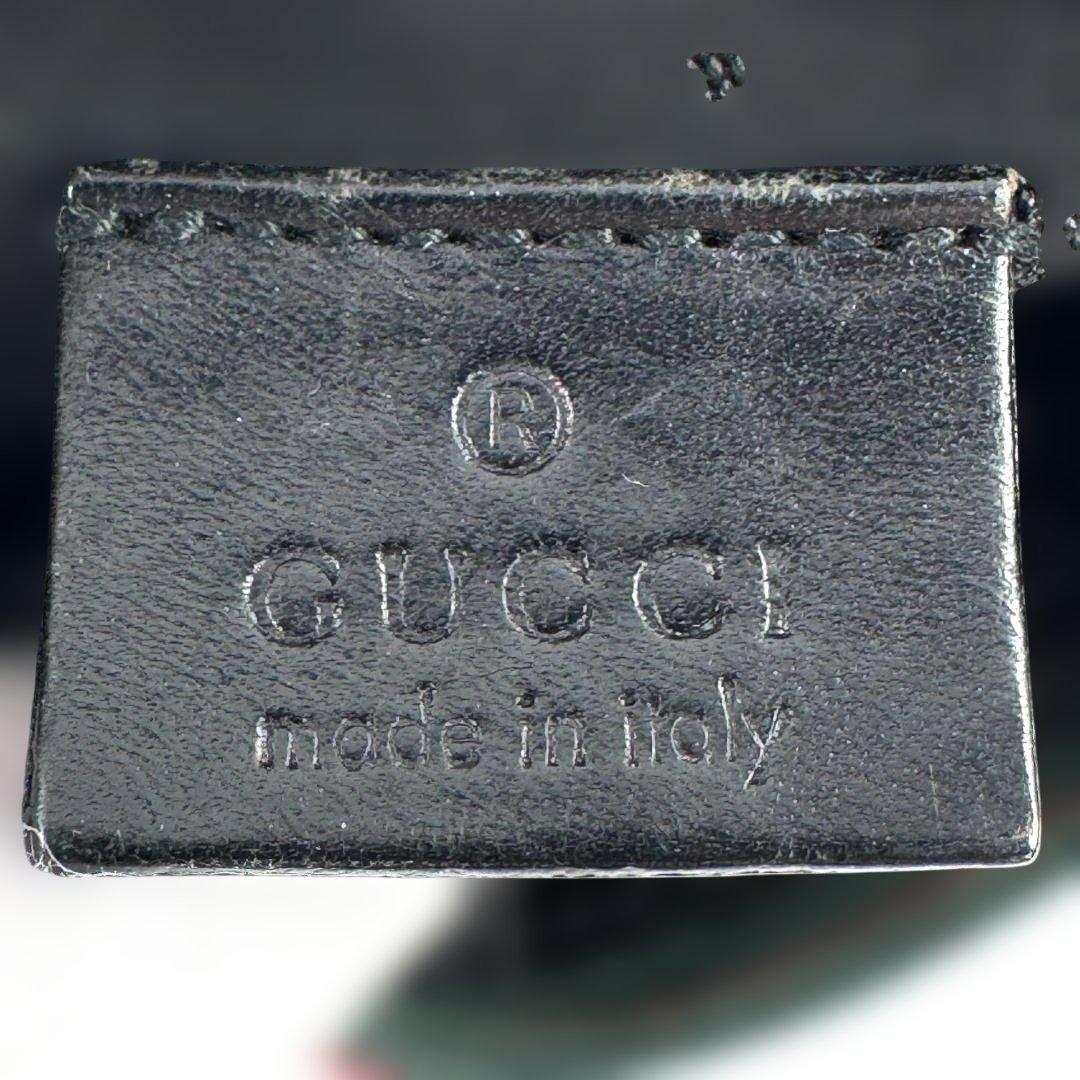 GUCCI Bum Bag Nylon Web Stripe Black Vintage Authentic From Japan