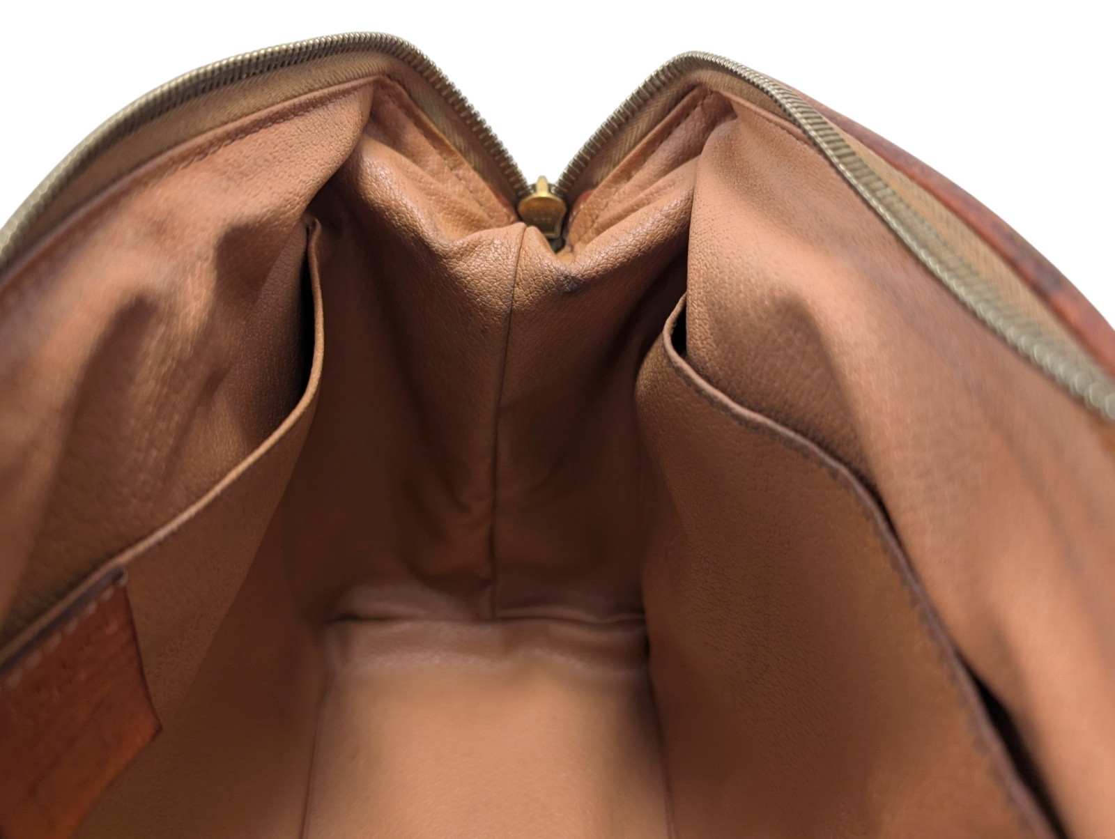 CELINE Pouch Clutch Hand bag Purse Macadam Brown PVC Leather