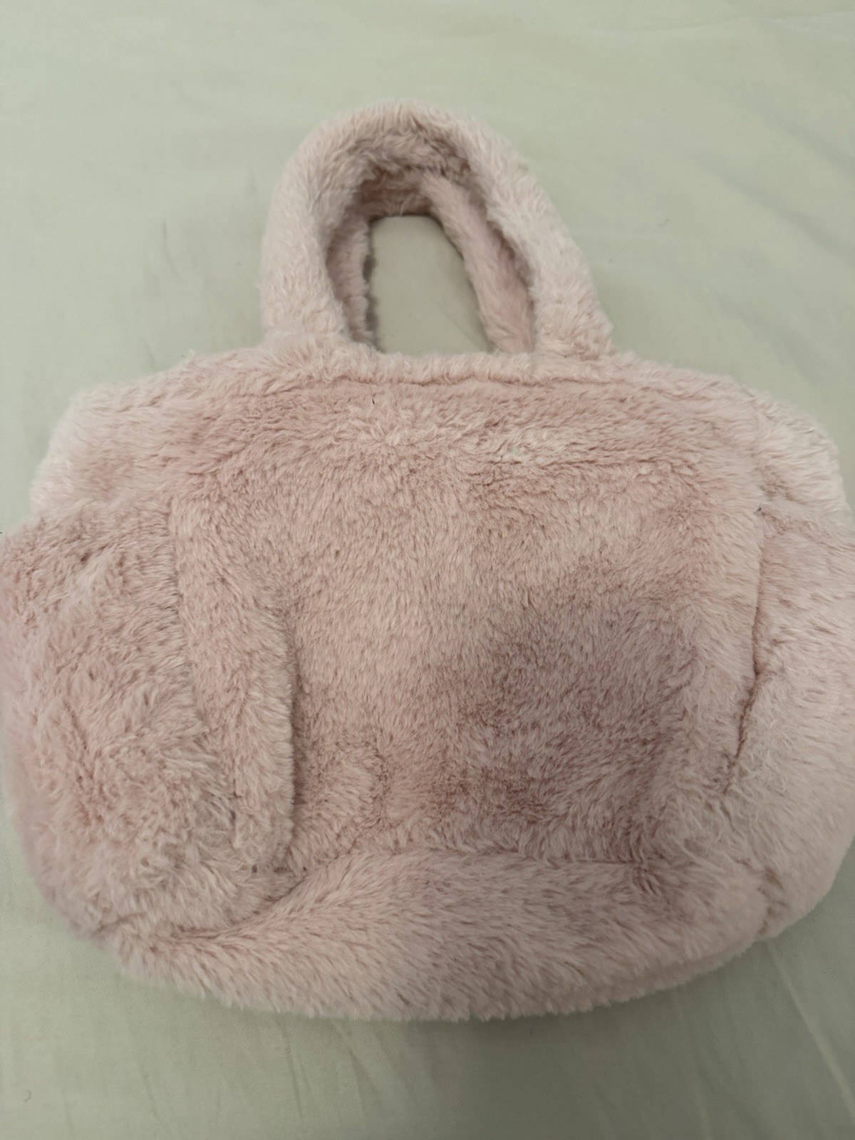 Pink Stella Bunny Face Tote Handbag Zip Closure Applique Lined Top Handle