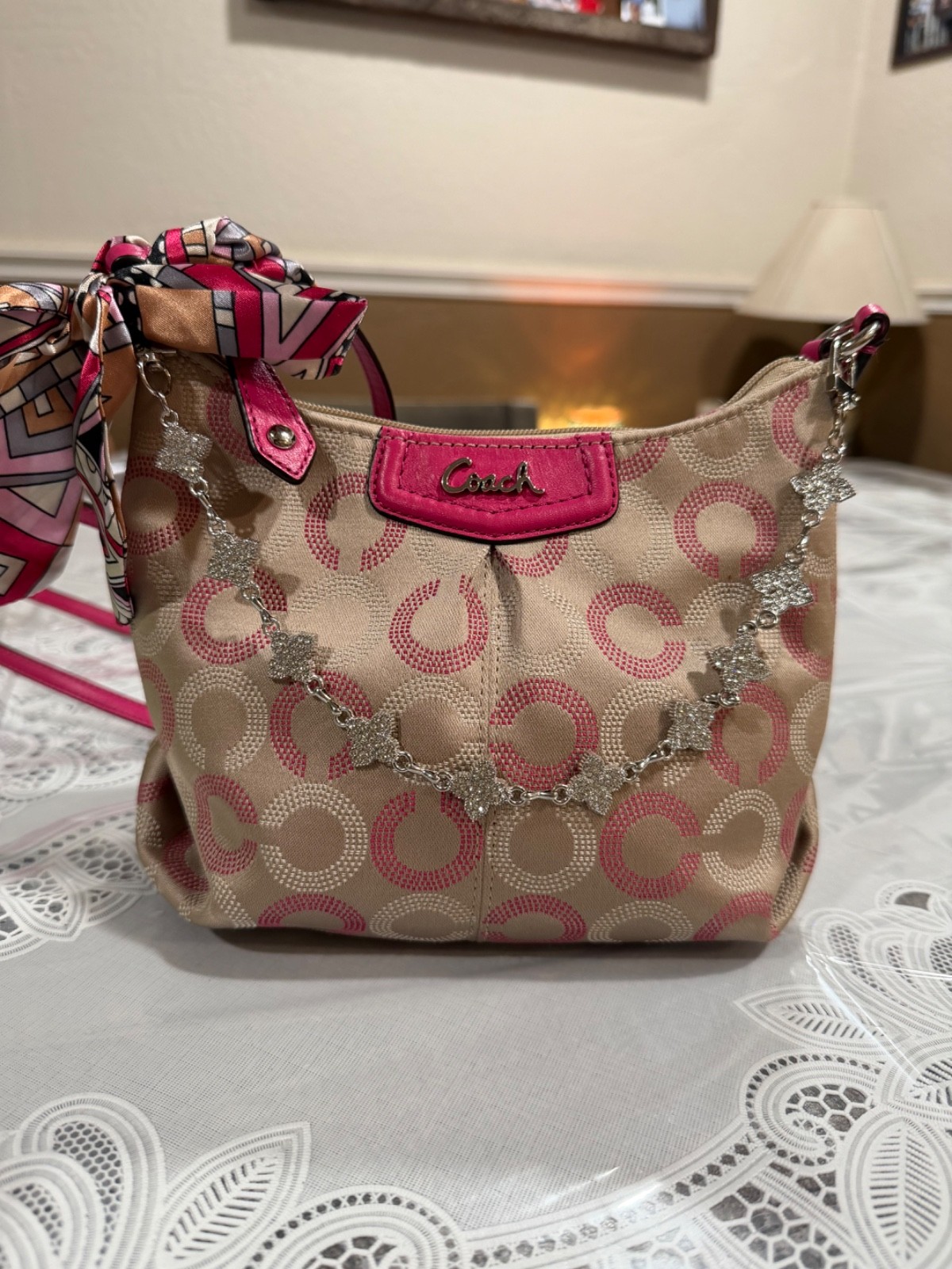 Coach Ashley Dotted OP Art Swingpack Crossbody Bag