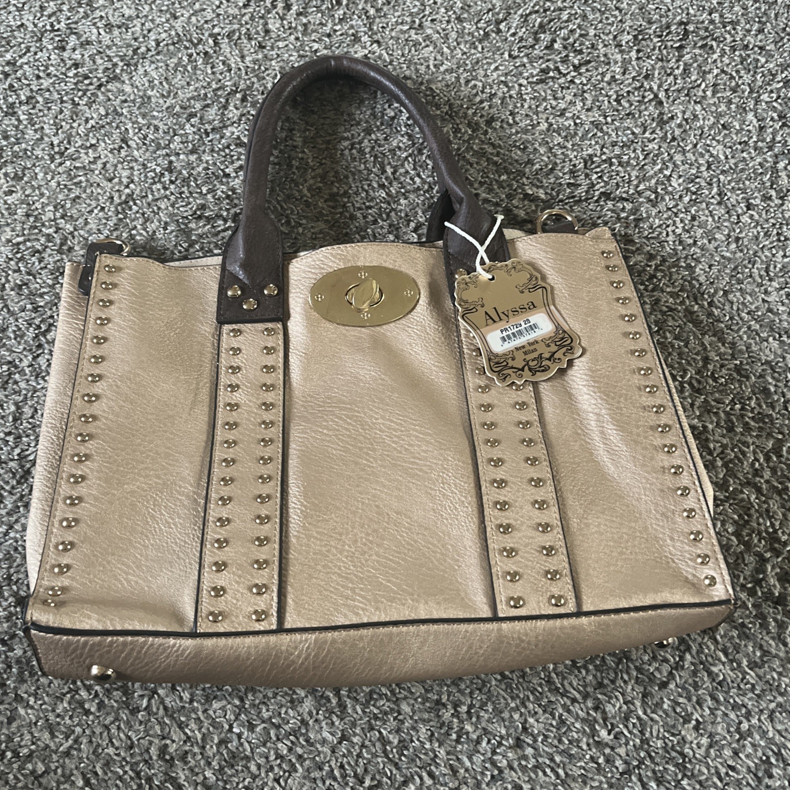 Women’s Leather Metallic Tan Purse Lead Safe And Vegan