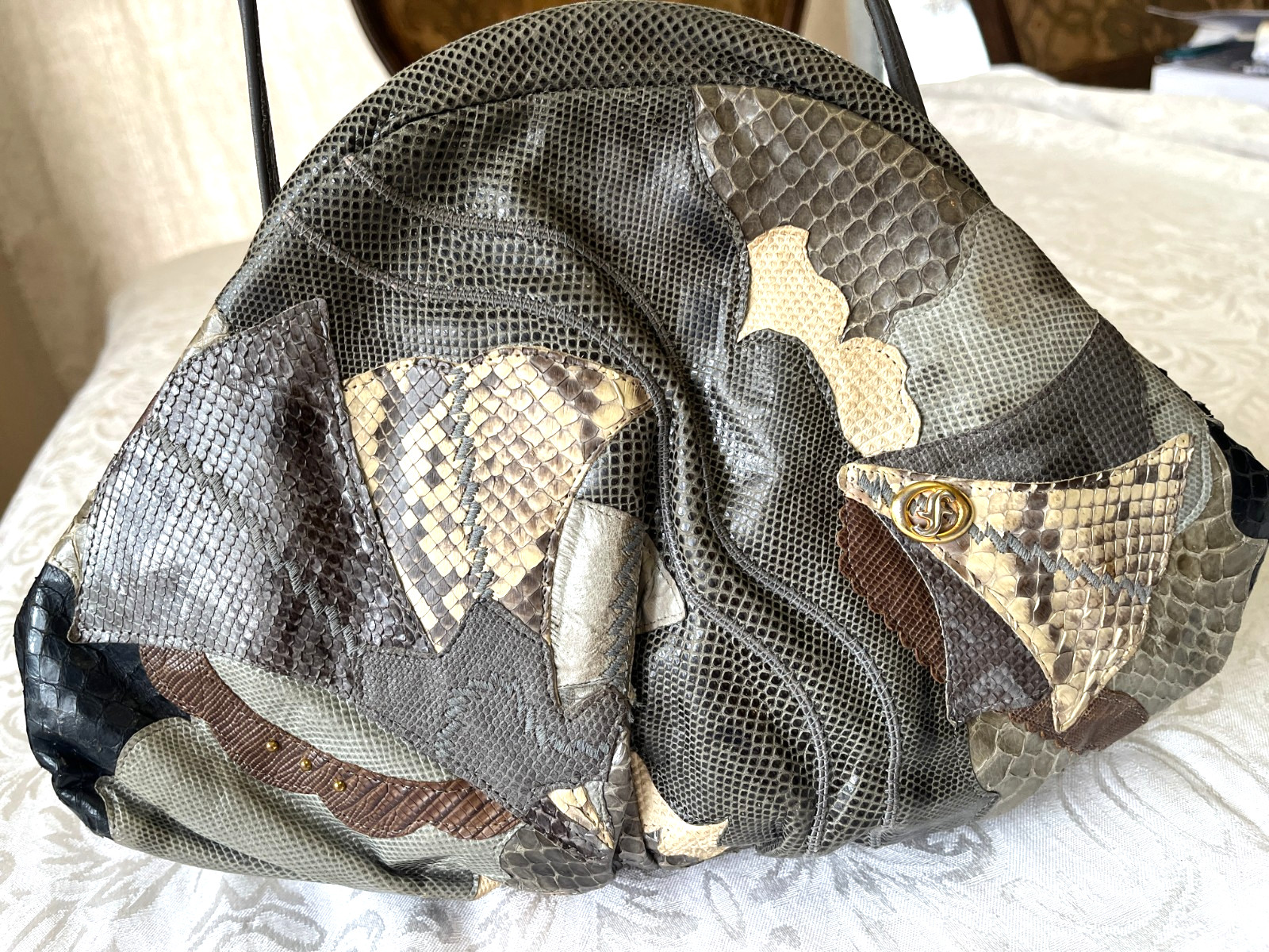 VTG ’80s CARLO FIORI of Italy Snakeskin Exotic Leather Tassel Shoulder Bag Purse