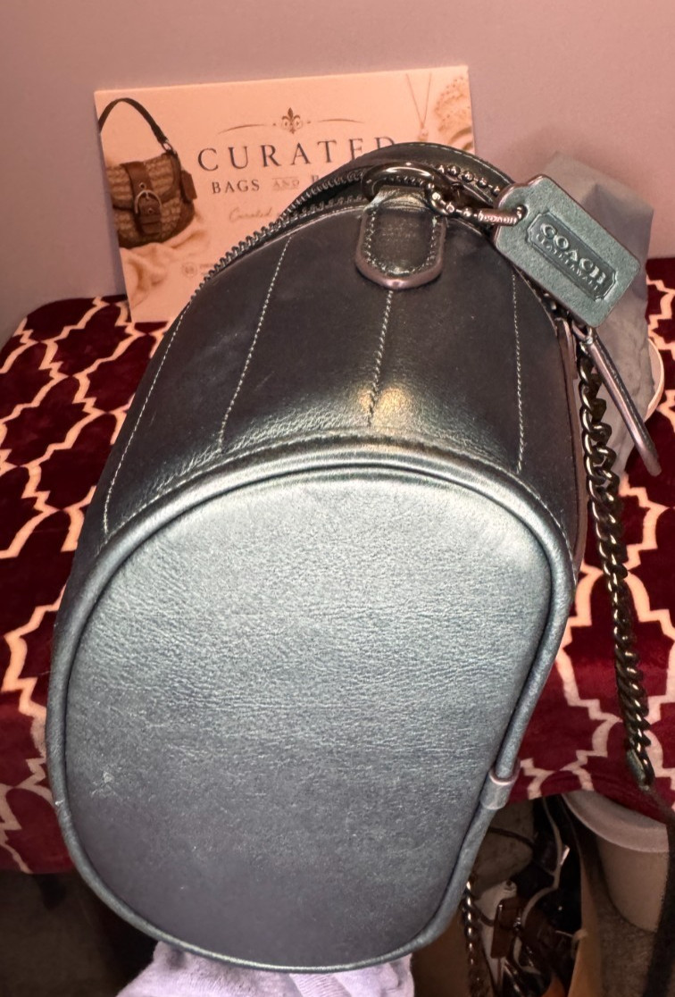 Coach Originals Quilted Metallic Green Trail Bag NWOT C6347 Crossbody Top Handle