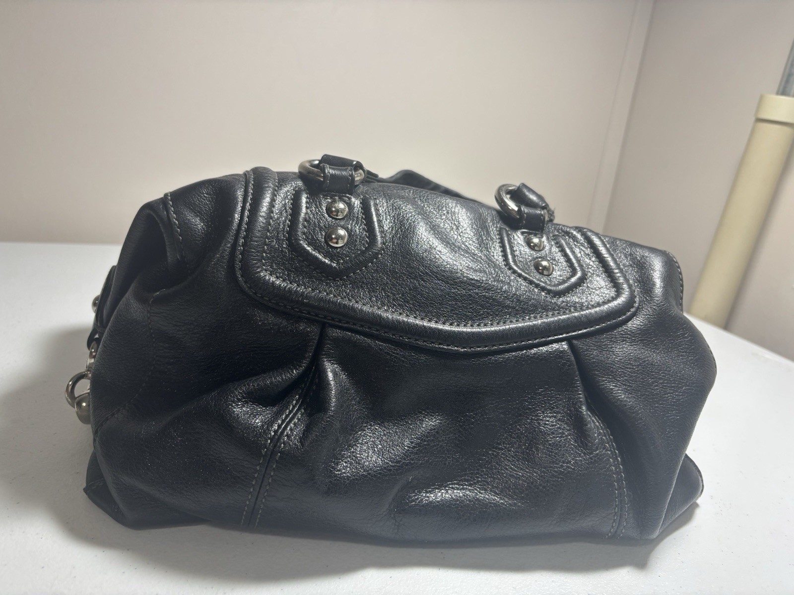 AUTHENTIC COACH BLACK LEATHER SATCHEL Hand BAG 14316W Madison Audrey READ