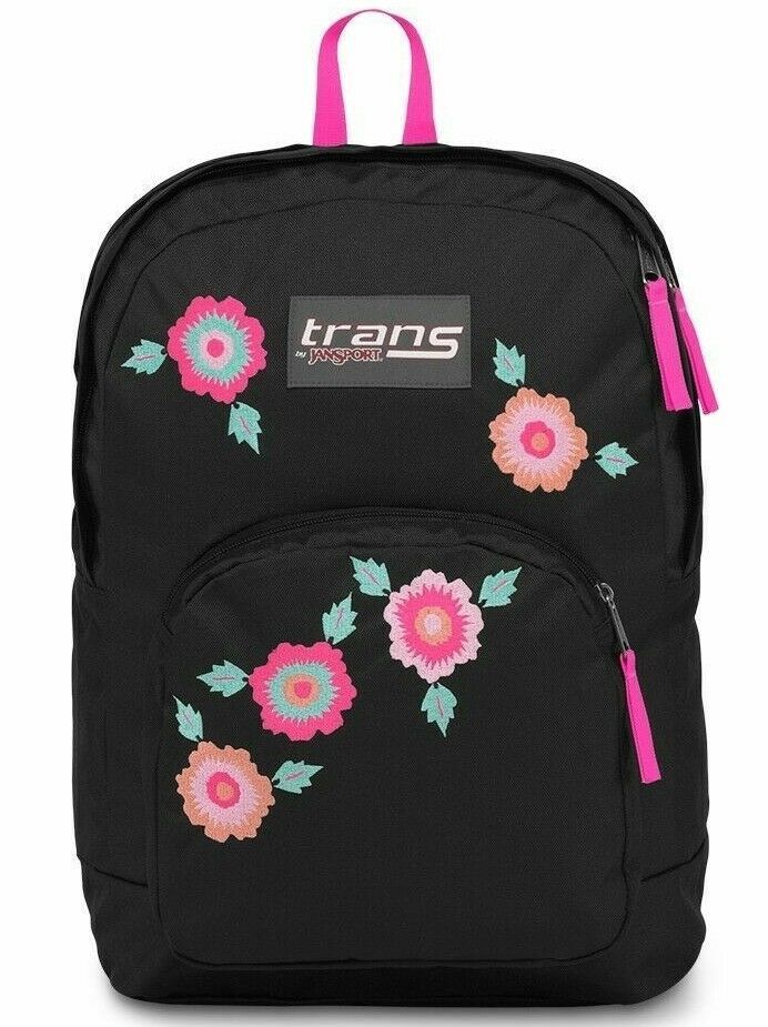 NWT TRANS by JANSPORT Backpack 17.5″ Overt Rosa Floral Laptop Sleeve Black