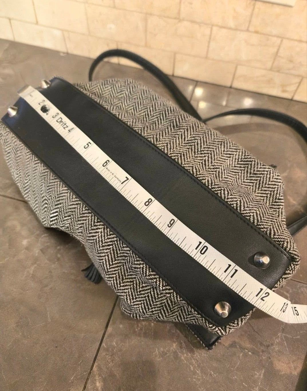 Cynthia Taylor Black & White Herringbone Purse/ Shoulder Bag