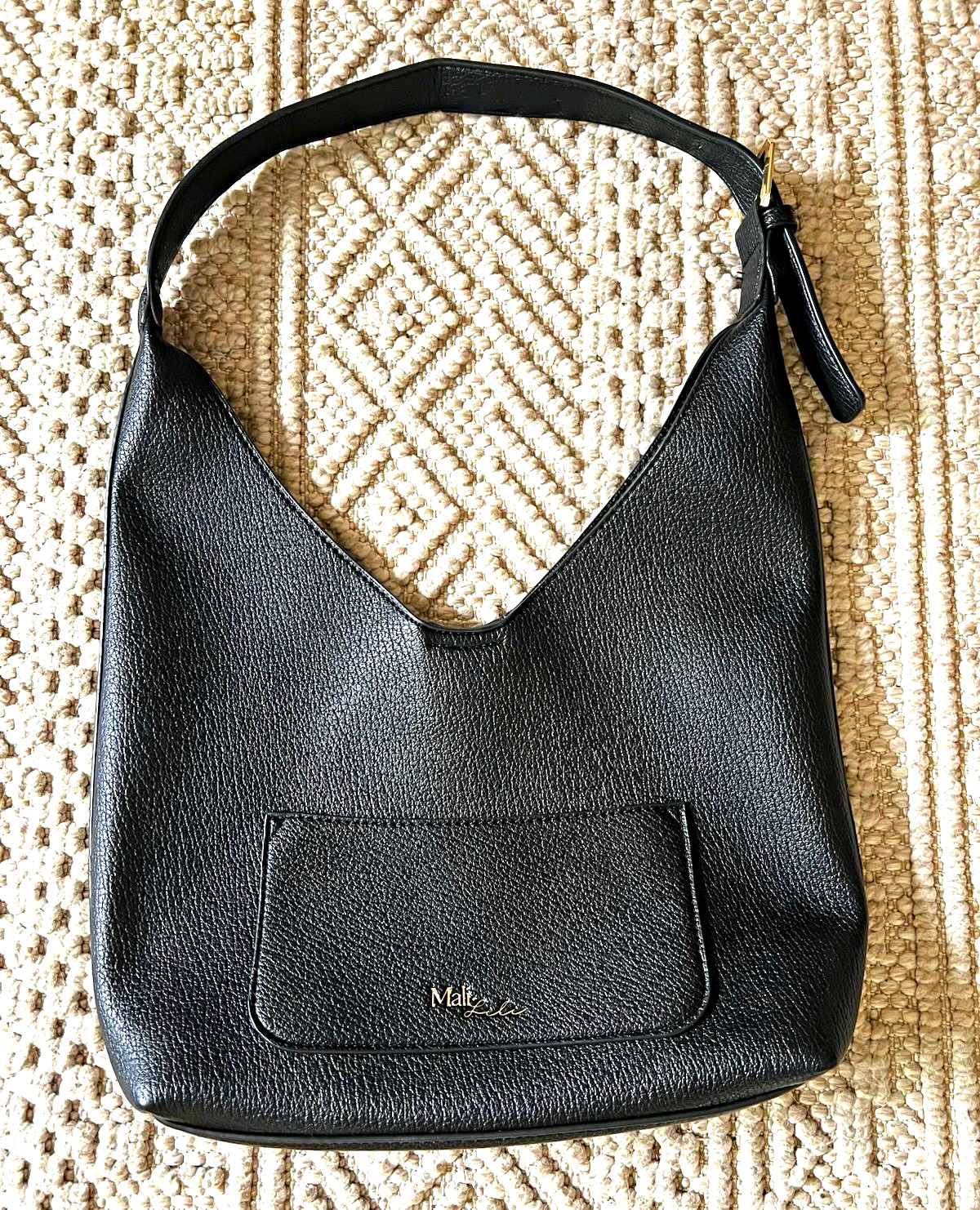 Mali &Lili Peyton triangle shoulder bag vegan leather gold hardware w/ gift box