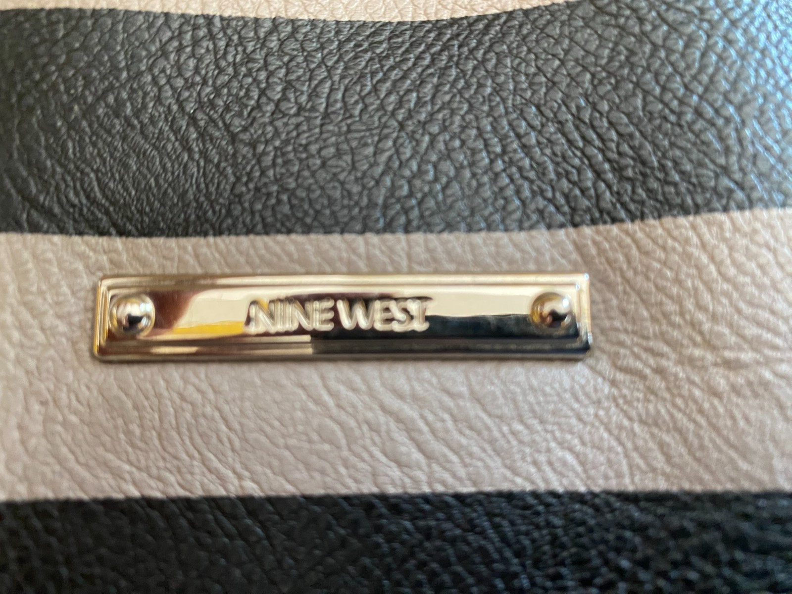 Nine West Black And Gray Striped Shoulder Bag