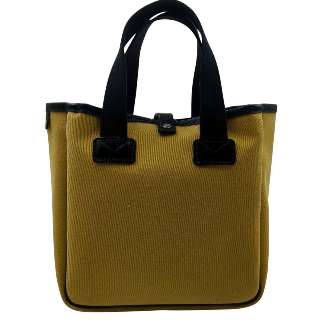Brady Yellow Canvas Leather Handle Bag 22x20x8cm Top Handle Bag