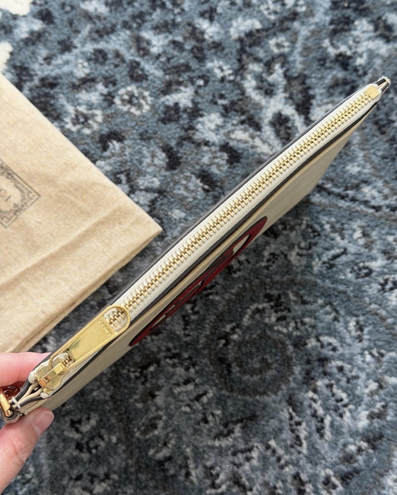 Gucci Vitello Eclipse Interlocking G Wristlet Pouch