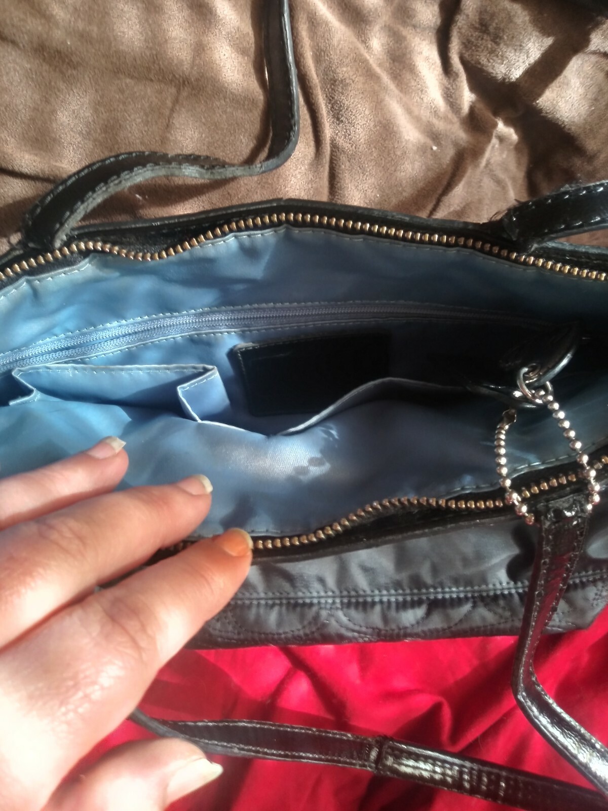 9″x 14″ approx. Authentic Black Tote Bag In Great Condition Inside & Out