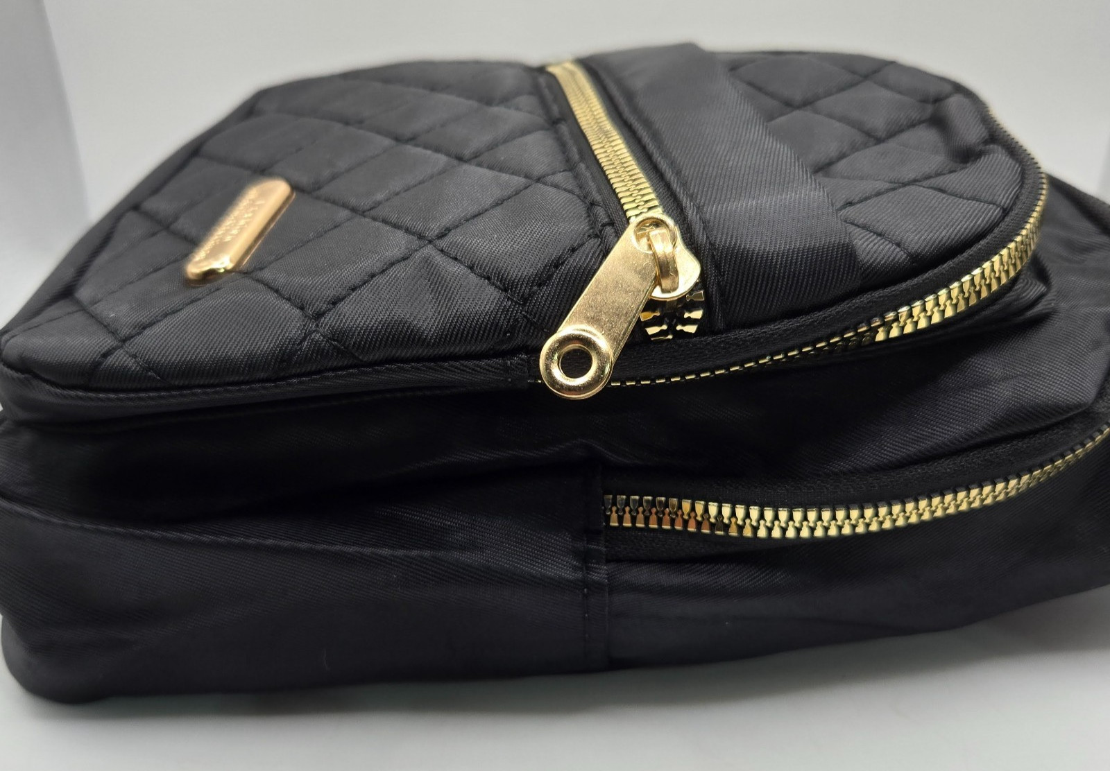 Single Strap Crossbody Backpack BLACK/GOLD Quilted Fashion Jingpin Creations New