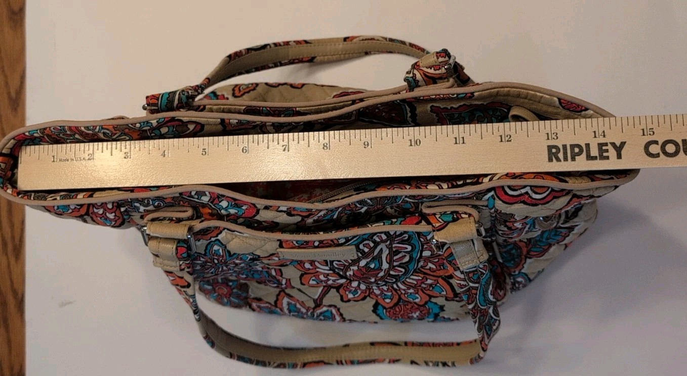 Vera Bradley Retired Spring 2018 DESERT FLORAL Large Handbag / Tote Beige Red