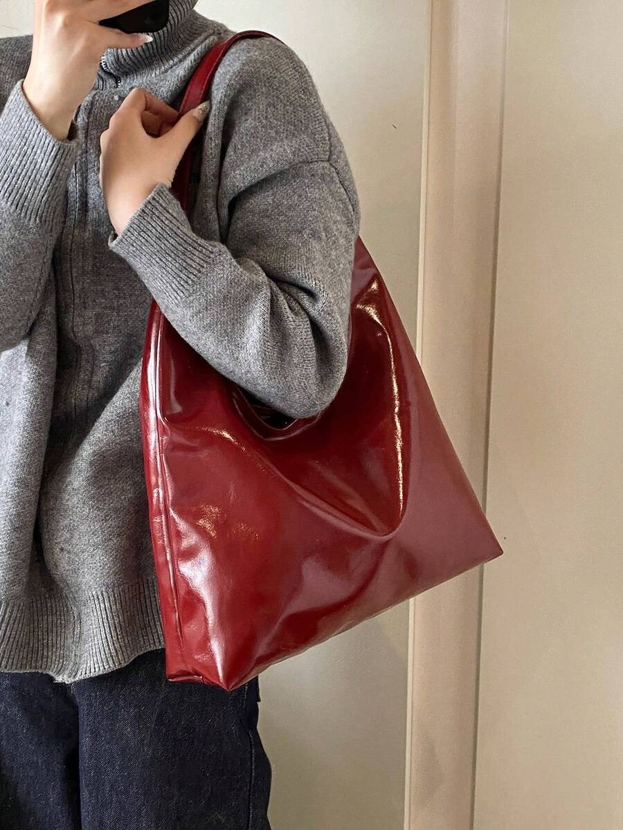 Minimalist Commuter Tote Bag Women Large Capacity Hobo Shoulder Underarm Purse