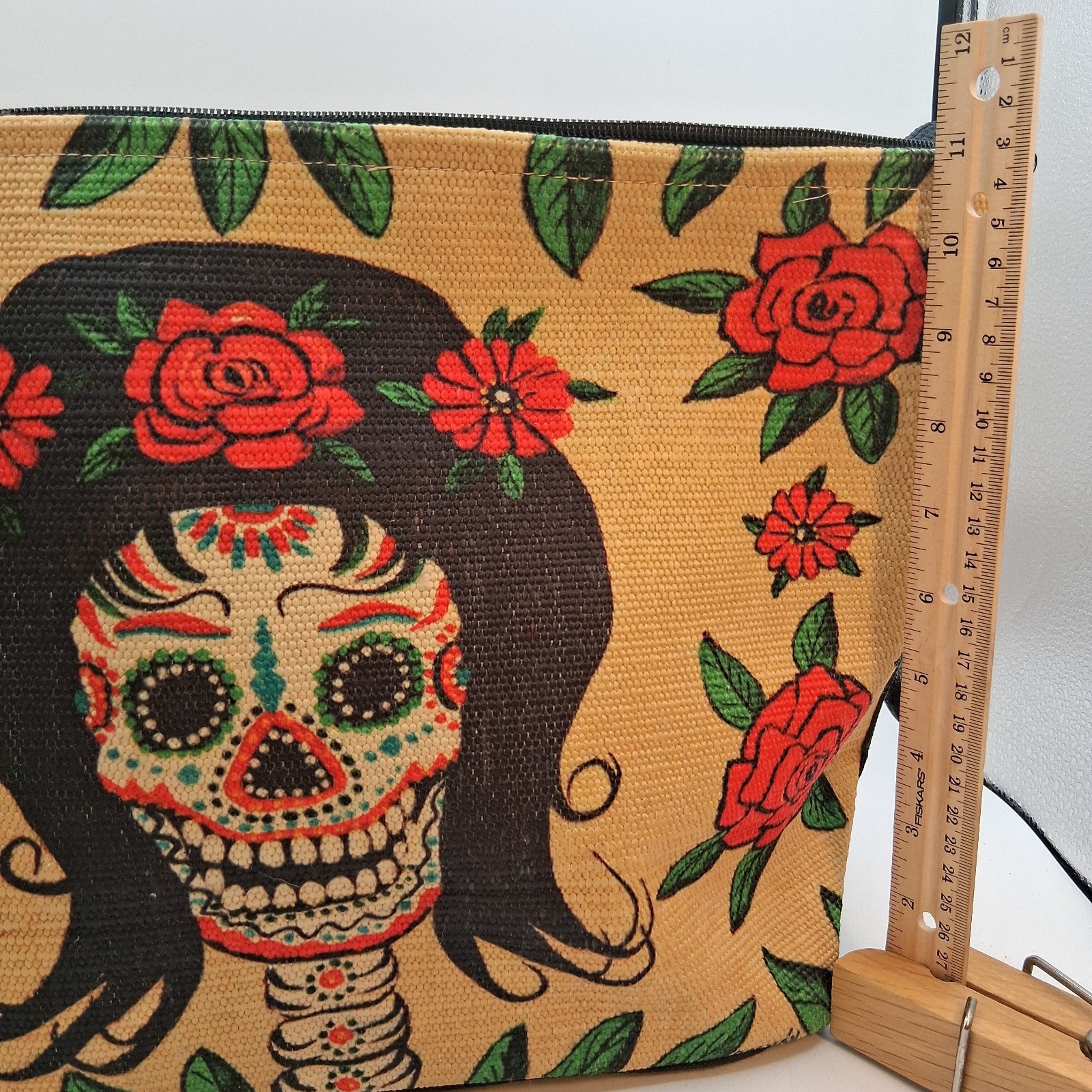 El Paso Saddleblanket Co Day Of The Dead Tote Bag Purse Colorful Woven Signed