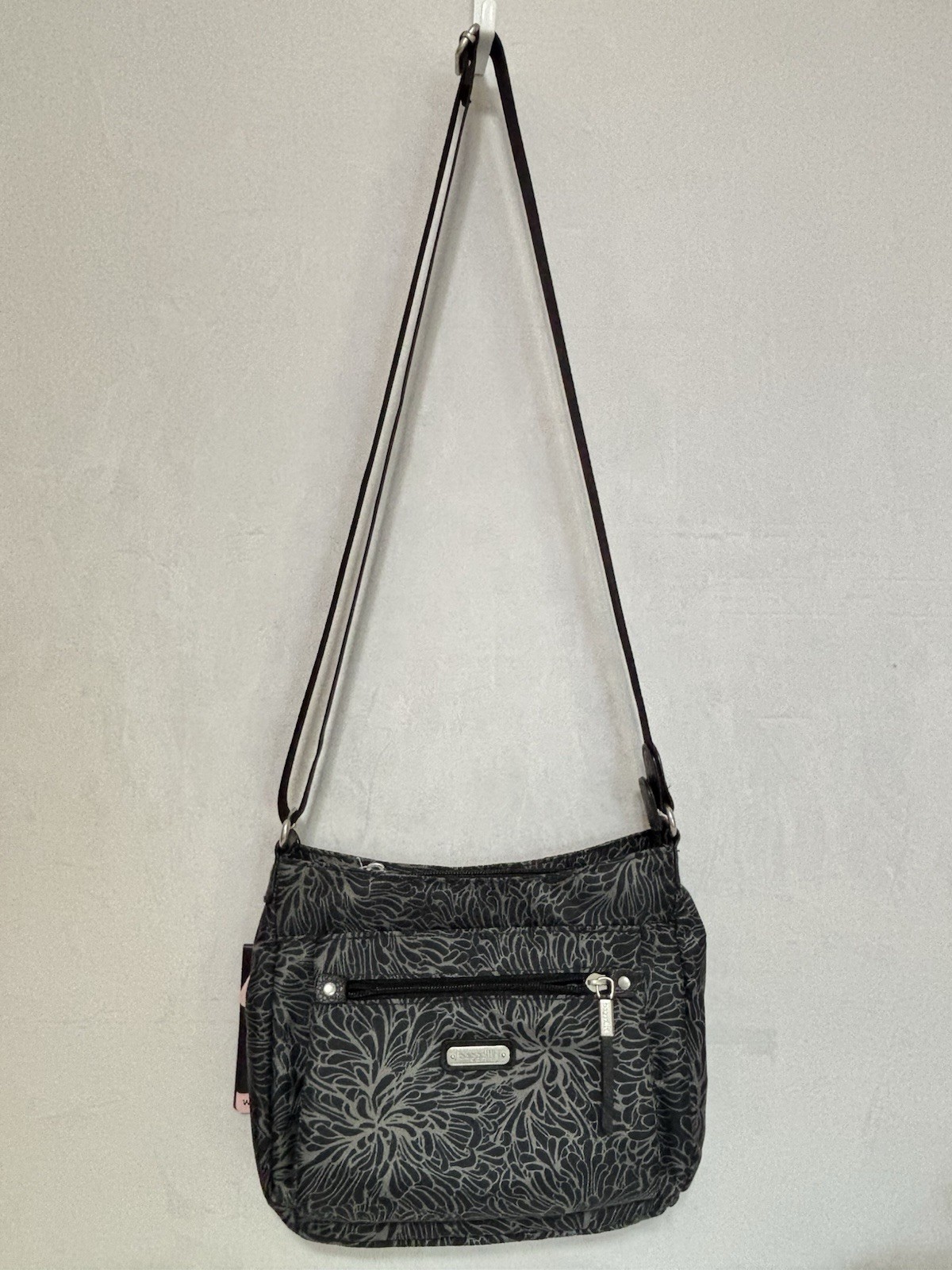 Baggallini Uptown crossbody bag purse + RFID Phone Wristlet Midnight Blossom