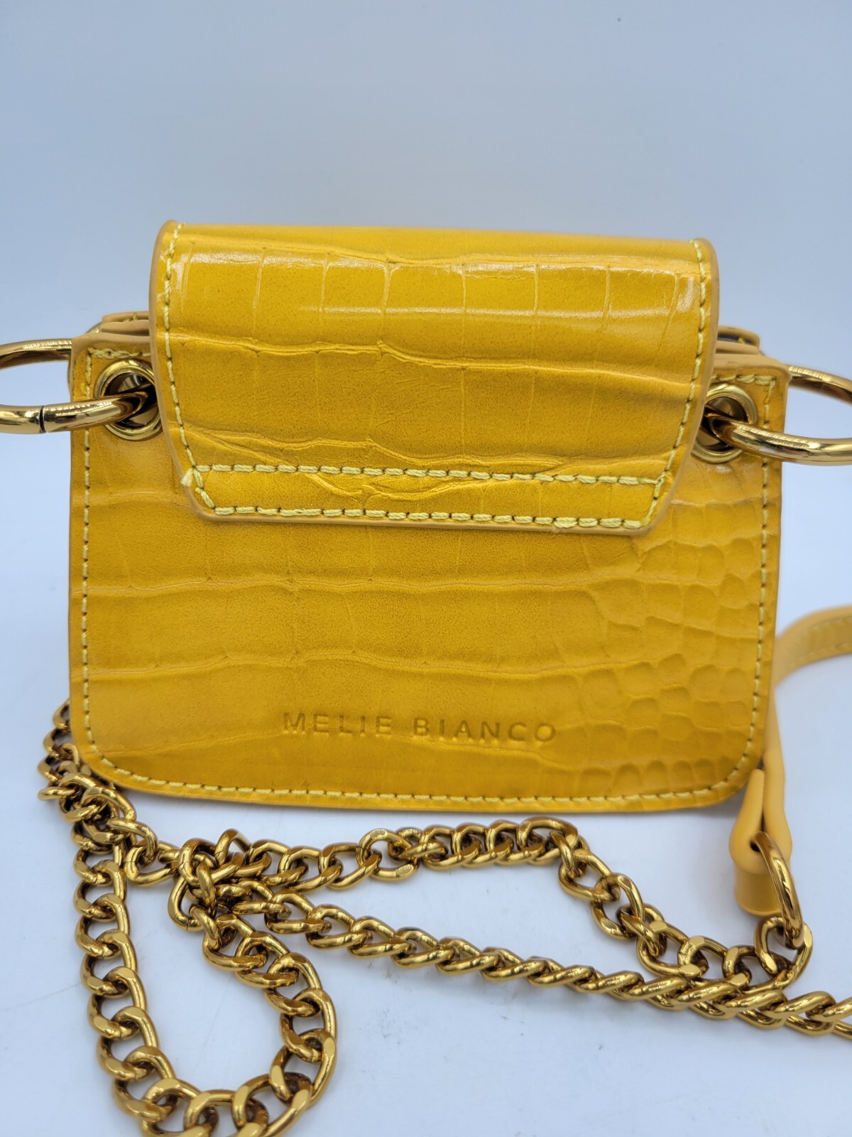 MELIE BIANCO Small Yellow Shoulder Bag EUC Adjustable Shoulder Strap