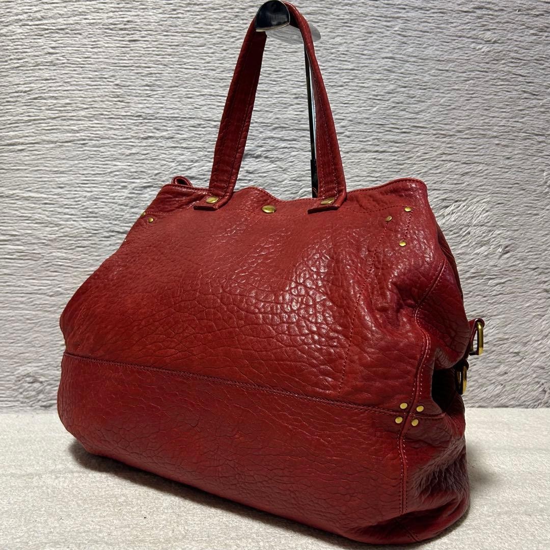 Jerome Dreyfuss Leather Tote Bag Red Women Rare Model limited Edition VHTF Pre-o