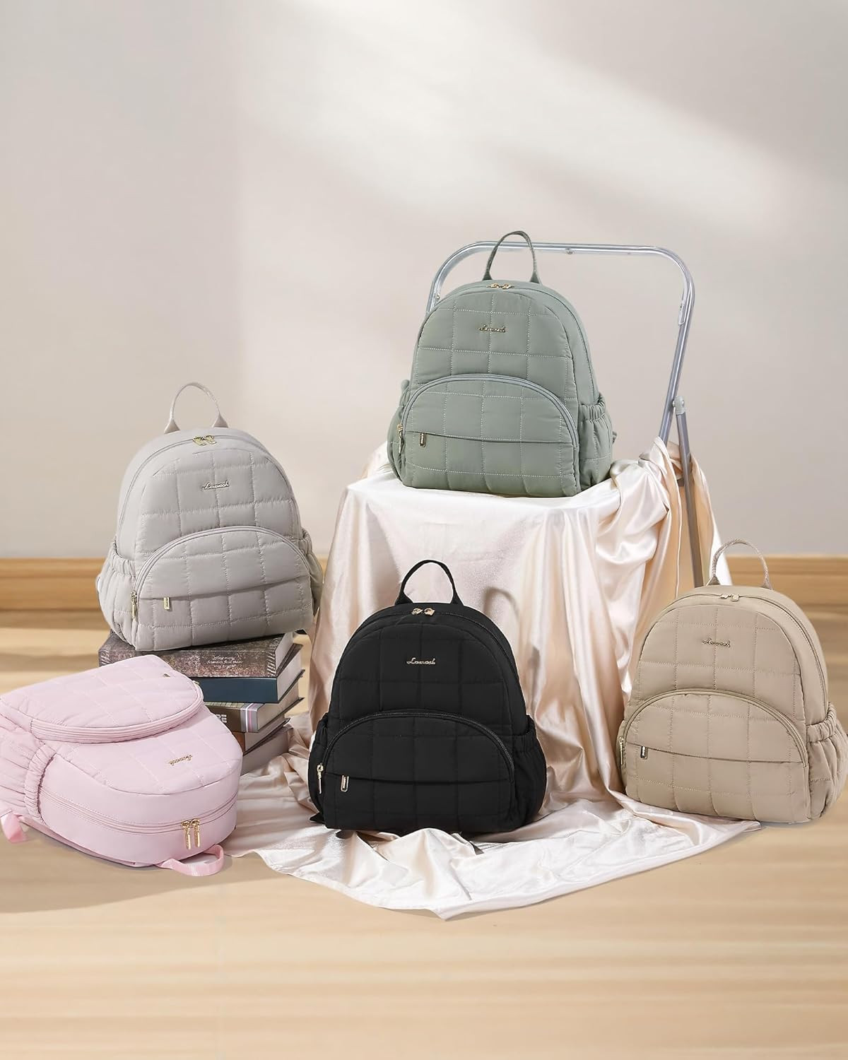 Small Backpack Purse for Women, Mini Puffer Backpack with Anti-Theft Pocket, Lig