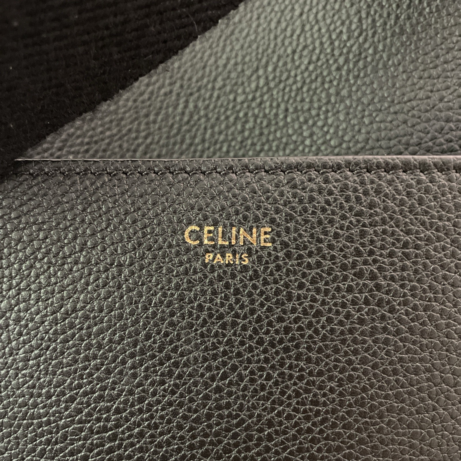 Celine Sangle Bucket Bag In Soft Grained Calfskin Black