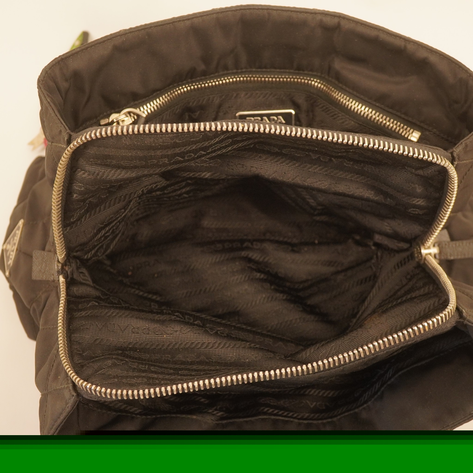 Prada Tessuto Handbag in Quilted Nylon with Chain Straps – Free Shipping USA