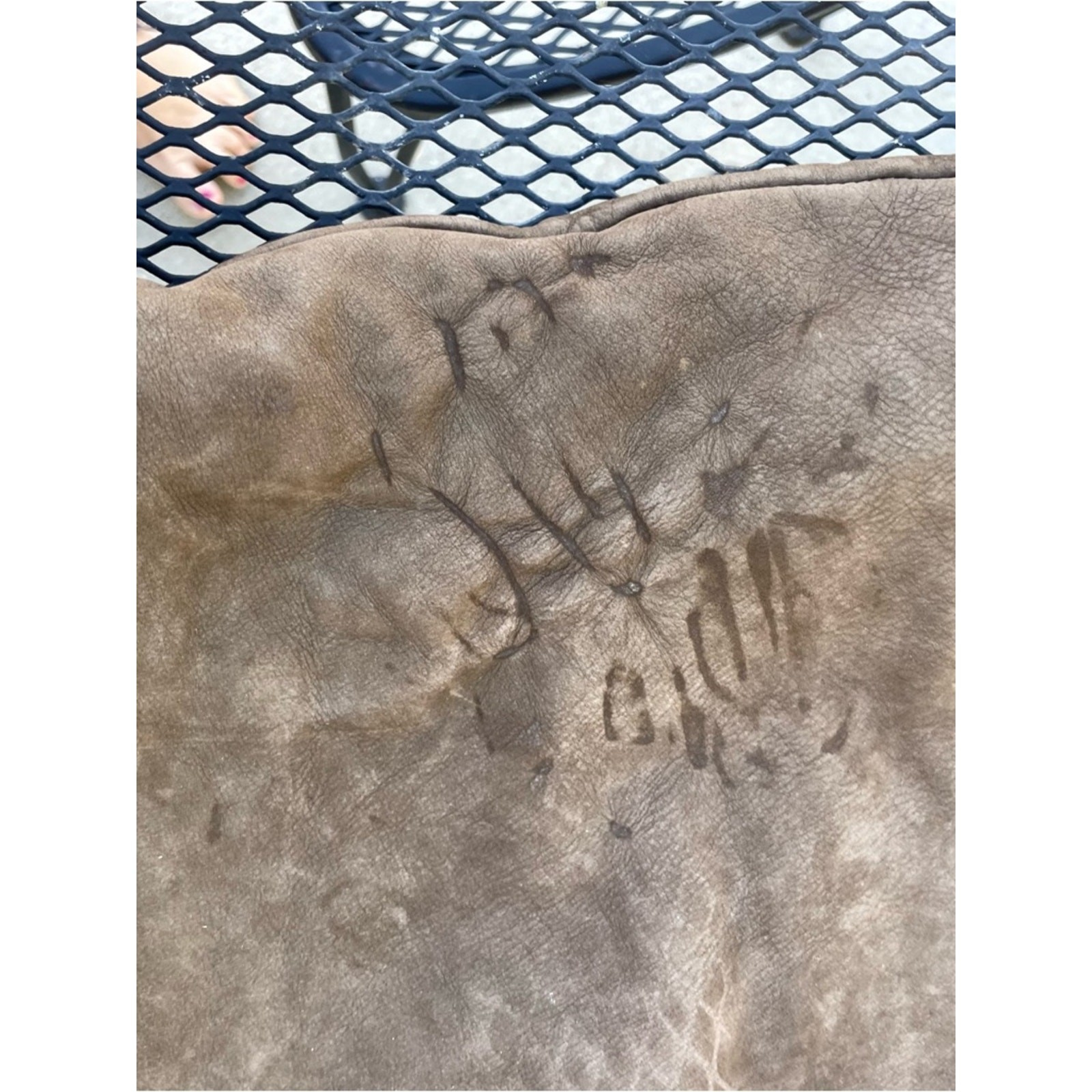 JAS M. B. London leather and suede texture messenger bag
