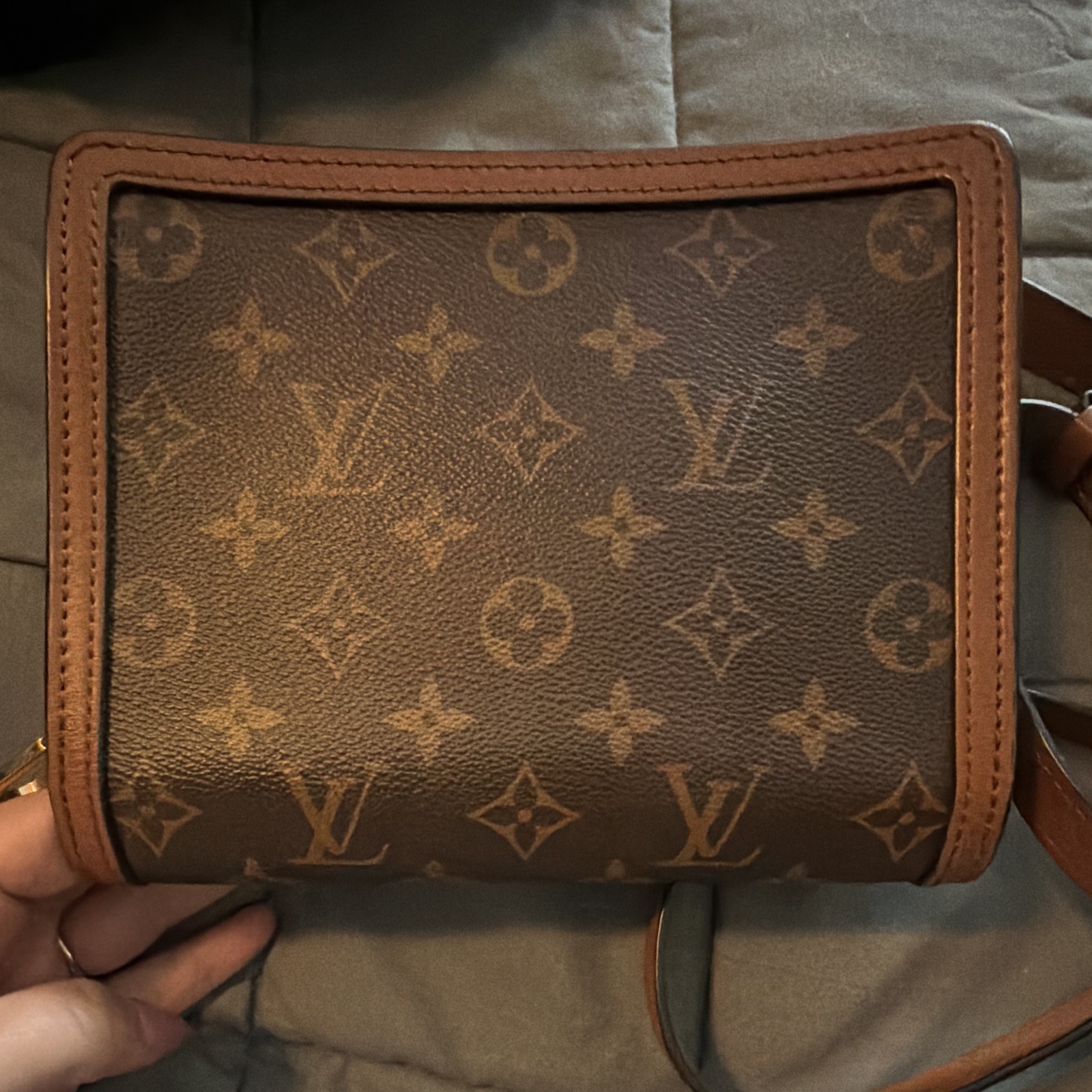 AUTHENTIC Louis Vuitton Monogram Dauphine Mini Bag Brown Tan Gold Hardware